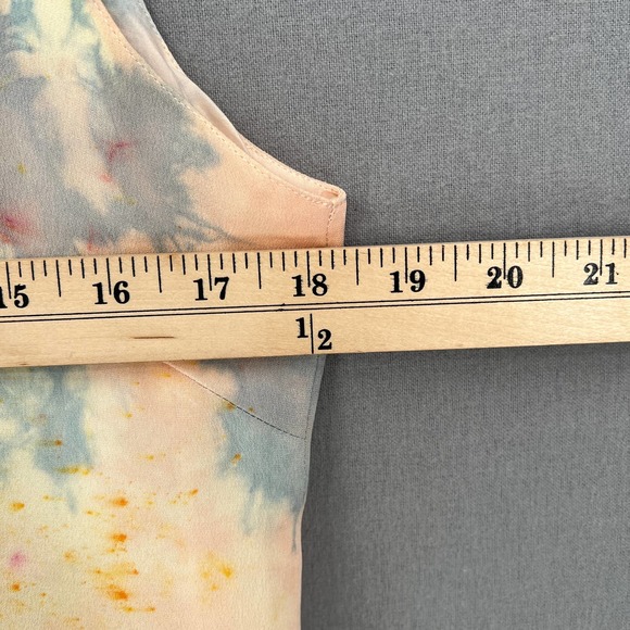 THOM SMITH Vintage Shirt Womens 10 Pink Blue Tie Dye Silk Tank Cami Scoop Neck - Picture 11 of 13